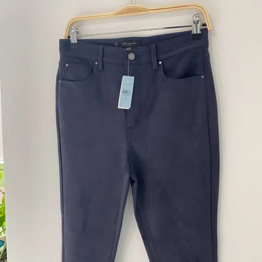 NEW Ann Taylor Purple Crushed Velvet Pants Size 10 Petite - Picture 5 of 7